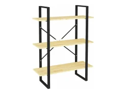 Estantería 3 niveles madera maciza de pino 80x30x105 cm