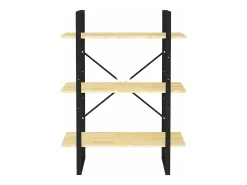 Estantería 3 niveles madera maciza de pino 80x30x105 cm