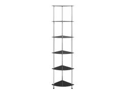 Estantería 6 niveles vidrio templado negro 30x30x160 cm