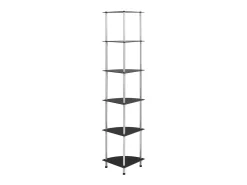 Estantería 6 niveles vidrio templado negro 30x30x160 cm