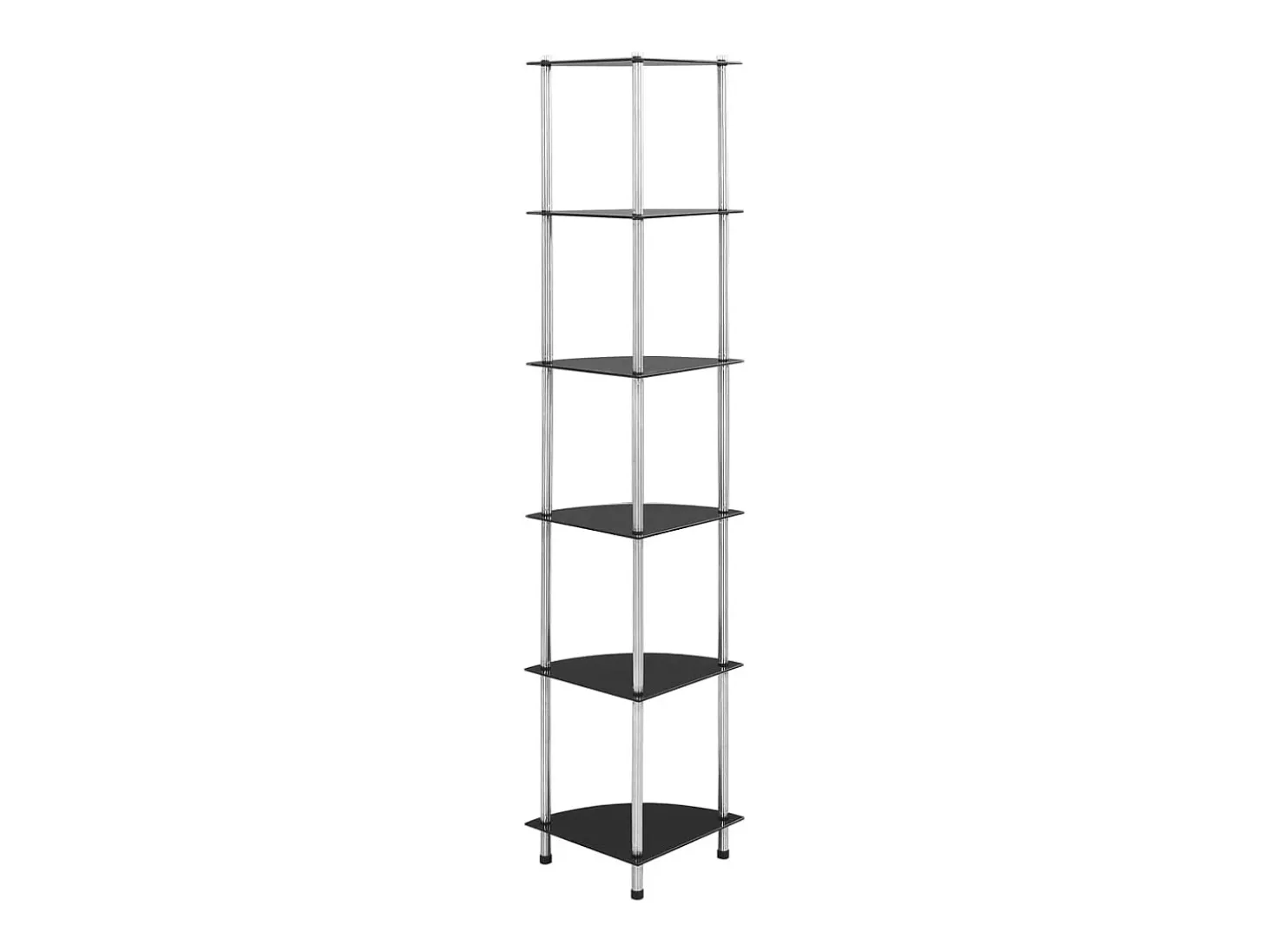 Estantería 6 niveles vidrio templado negro 30x30x160 cm