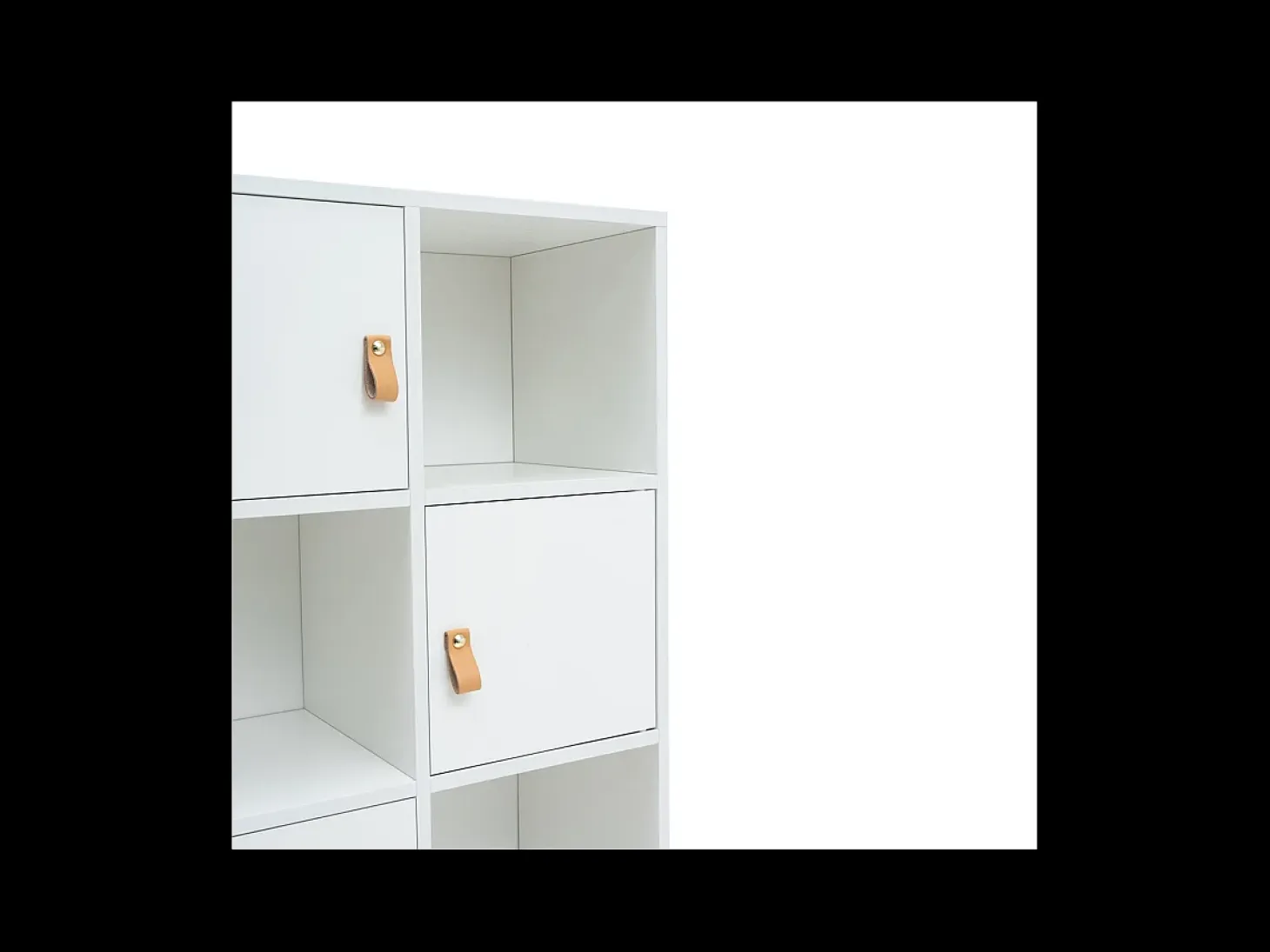 Estantería 4 puertas, 4 huecos acabado blanco, 119cm(alto) 60cm(ancho) 29cm(fondo). .