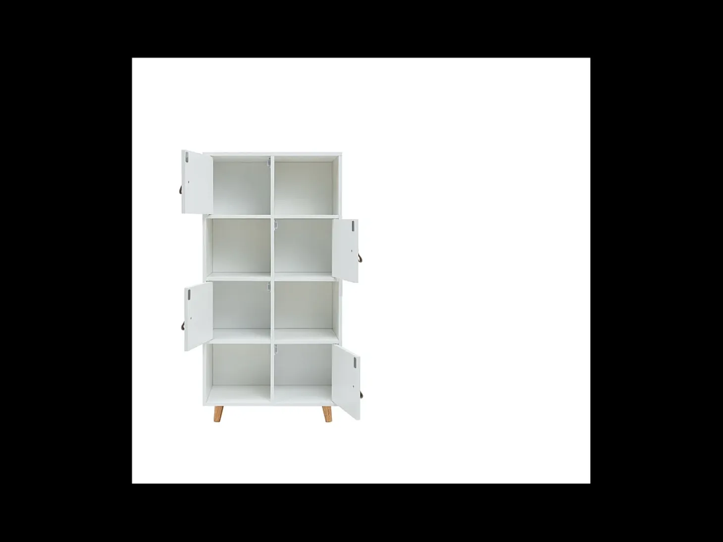 Estantería 4 puertas, 4 huecos acabado blanco, 119cm(alto) 60cm(ancho) 29cm(fondo). .