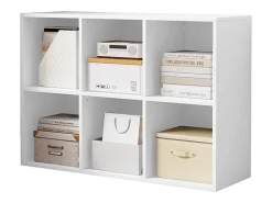 ESTANTERÍA ABIERTA CÓMODA CUBO 2x3 ESPACIOSA BLANCA PARA LIBROS DE OFICINA MODERNA