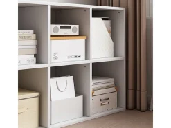 ESTANTERÍA ABIERTA CÓMODA CUBO 2x3 ESPACIOSA BLANCA PARA LIBROS DE OFICINA MODERNA
