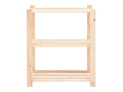 Estantería almacenaje 3 niveles madera pino maciza 150 kg ES705579