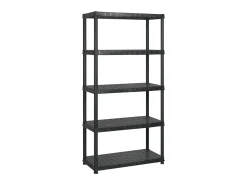 Estantería almacenaje 5 niveles plástico negro 274,5x45,7x185cm ES784856