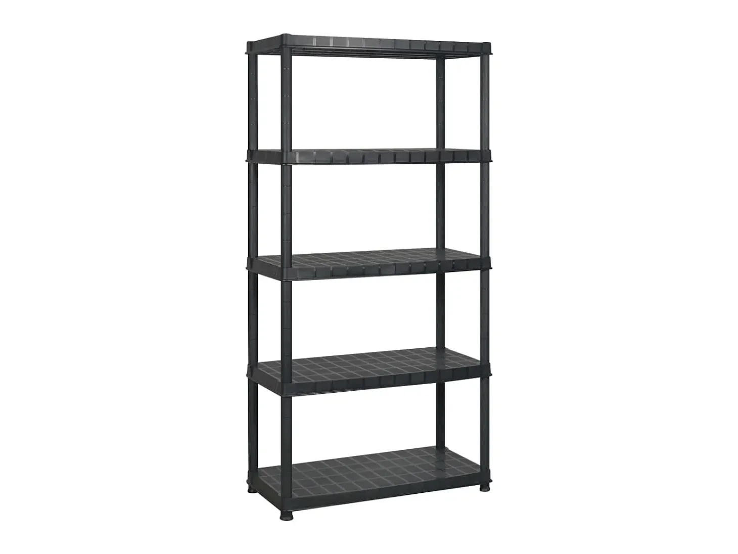 Estantería almacenaje 5 niveles plástico negro 274,5x45,7x185cm ES784856