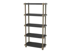 Estantería alta 88 cm 5 estantes Negro y Topo