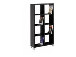 Estantería alta kubox 2x4 acabado negro, 146 cm(alto)76 cm(ancho)29 cm(fondo) .