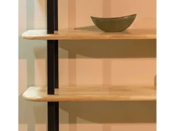 Estantería alta Napi roble estructura metálica 150x180x35 cm claro/negro