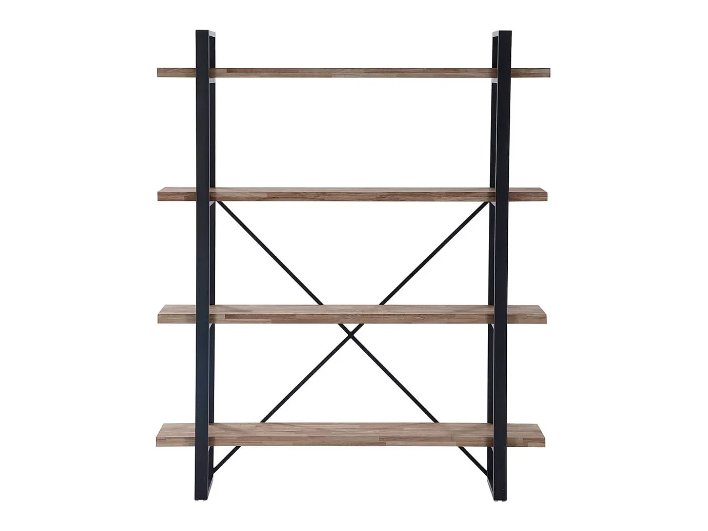 Estantería alta Plank roble American/negro 150x35x180 cm Adec