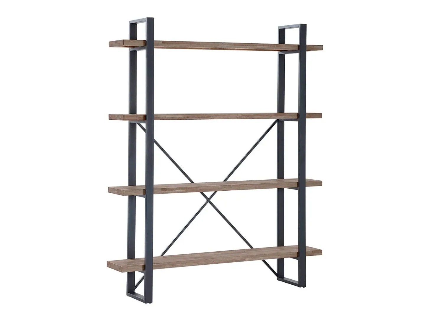 Estantería alta Plank roble American/negro 150x35x180 cm Adec