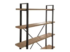 Estantería alta Plank roble American/negro 150x35x180 cm Adec