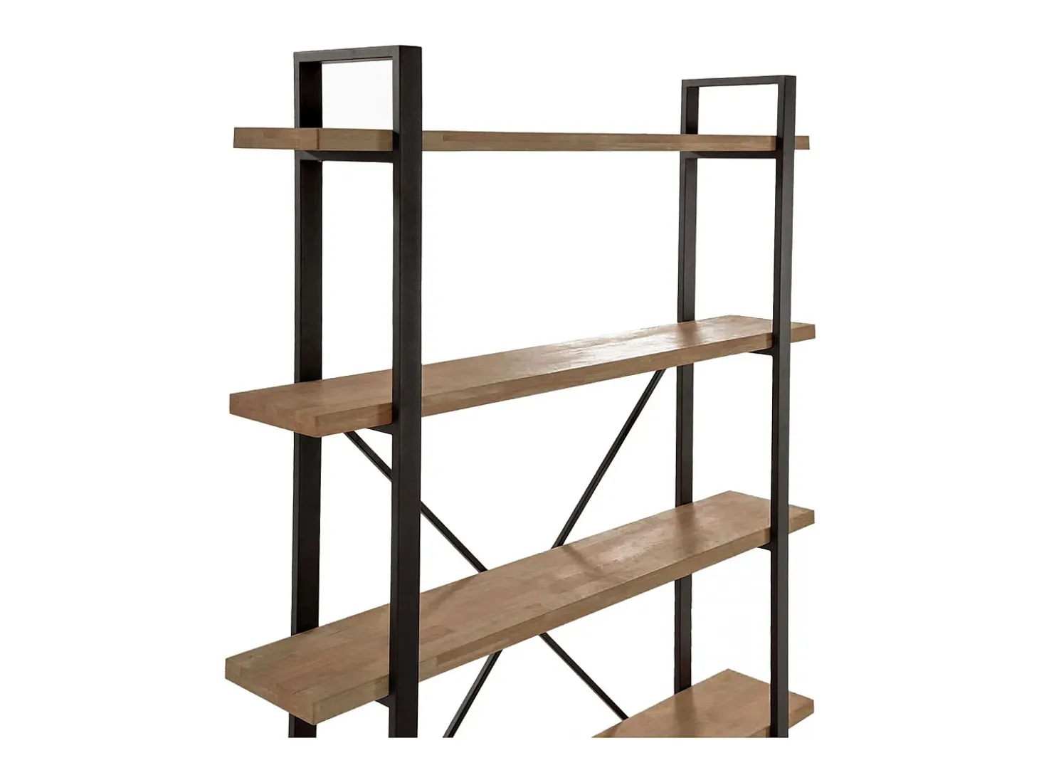 Estantería alta Plank roble American/negro 150x35x180 cm Adec