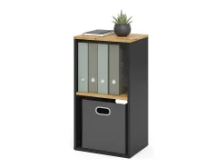 Estantería antracita/roble dorado 40x30x74 tomy