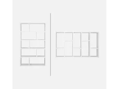 Estantería asimétrica de 5 niveles con 10 compartimentos blanco