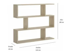 Estantería baja Ibros en roble natural 96 cm(alto)110 cm(ancho)25 cm(fondo). .