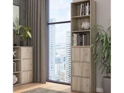 Estantería baja Plea salón 3 niveles roble sonoma melamina 42x92x29 cm