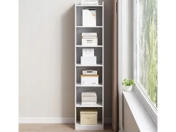 ESTANTERÍA BLANCA DE PIE PARA LIBROS ESTANTES ALTOS ESCANDINAVOS COLUMNA ARMARIO LOFT