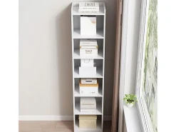 ESTANTERÍA BLANCA DE PIE PARA LIBROS ESTANTES ALTOS ESCANDINAVOS COLUMNA ARMARIO LOFT