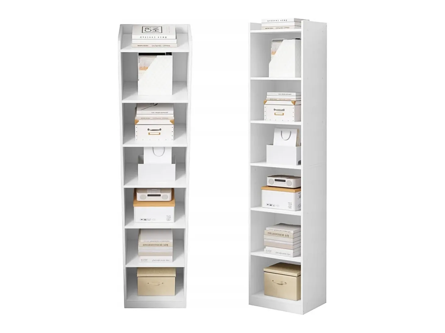 ESTANTERÍA BLANCA DE PIE PARA LIBROS ESTANTES ALTOS ESCANDINAVOS COLUMNA ARMARIO LOFT