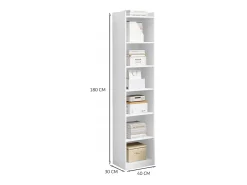 ESTANTERÍA BLANCA DE PIE PARA LIBROS ESTANTES ALTOS ESCANDINAVOS COLUMNA ARMARIO LOFT