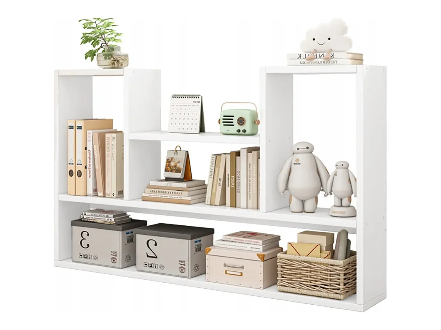 ESTANTERÍA BLANCA MODERNA DE PARED LOFT PARA LIBROS SALÓN ABIERTO 100 CM