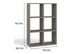 Estantería con 6 estantes - 110 cm - Blanco - MALAX