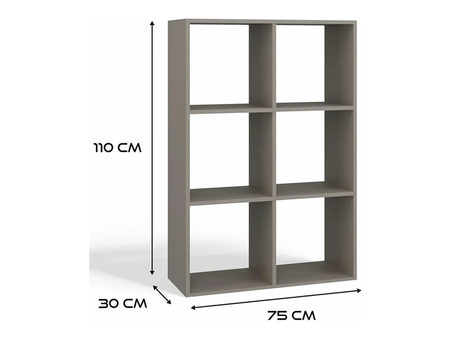 Estantería con 6 estantes - 110 cm - Blanco - MALAX