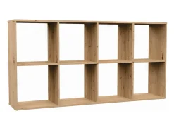 Estantería con 8 estantes - 147 cm - Roble artesanal - MALAX