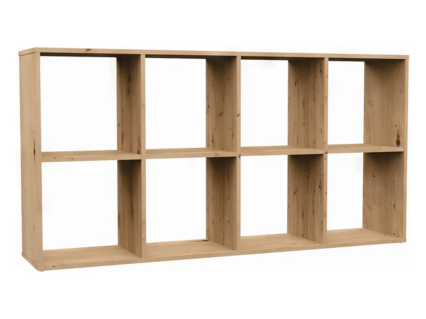 Estantería con 8 estantes - 147 cm - Roble artesanal - MALAX