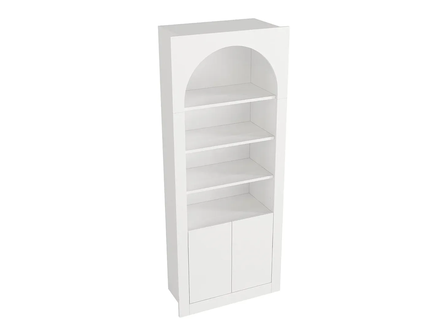 Estantería con 4 estantes y 2 puertas - Blanco - CYMORA