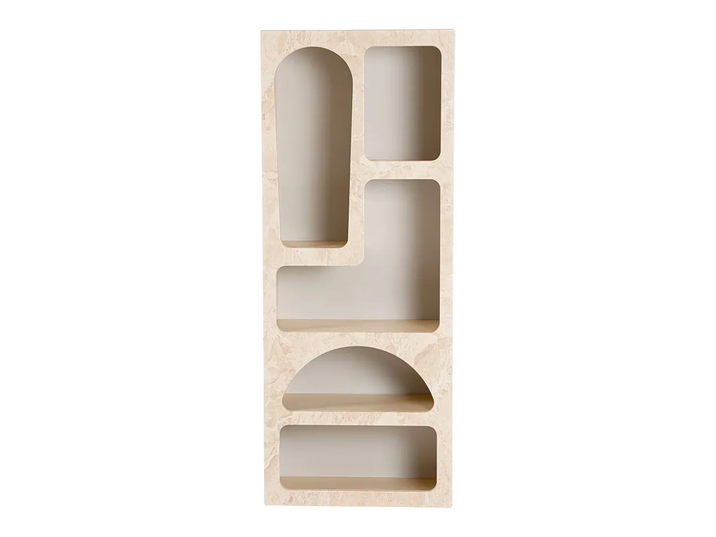 Estantería con 5 huecos - Efecto mármol beige - LUELA