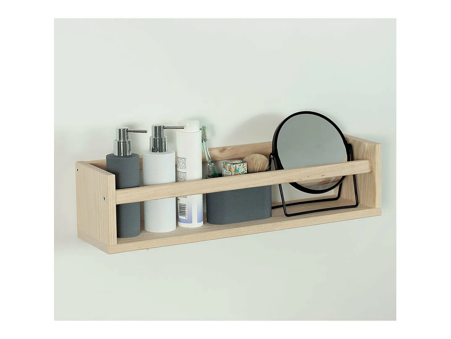 Estantería con barra central de pino Kit Line 60 cm
