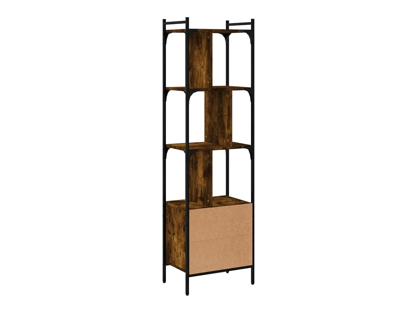 Estantería con puerta madera roble ahumado 44,5x30x154,5 cm