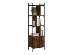 Estantería con puerta madera roble ahumado 44,5x30x154,5 cm