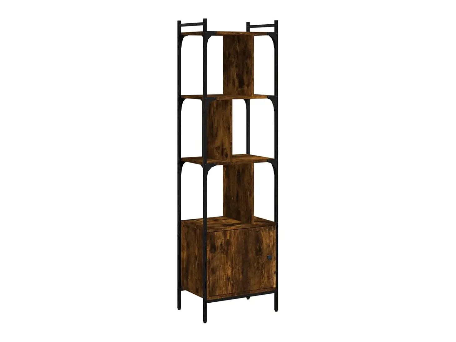Estantería con puerta madera roble ahumado 44,5x30x154,5 cm