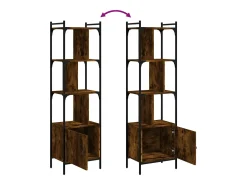 Estantería con puerta madera roble ahumado 44,5x30x154,5 cm