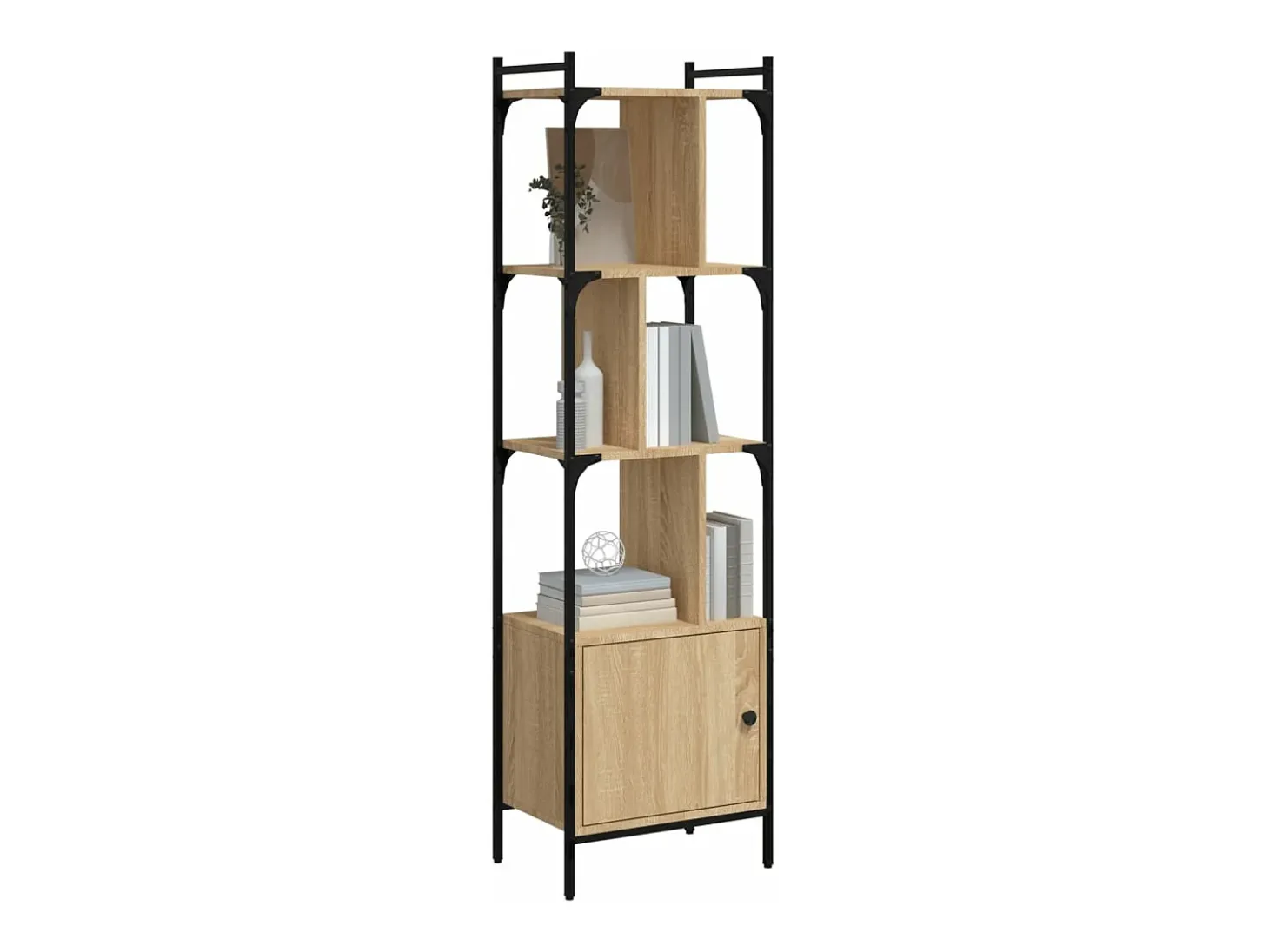 Estantería con puerta madera roble Sonoma 44,5x30x154,5 cm