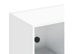 Estantería con puertas madera de ingeniería negro 136x37x142 cm