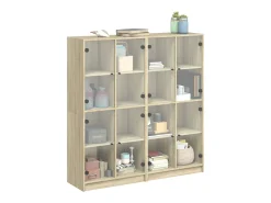 Estantería con puertas madera roble Sonoma 136x37x142 cm