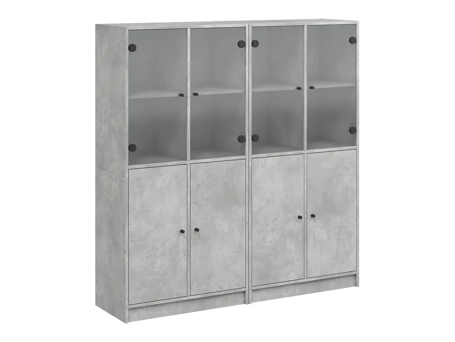 Estantería con puertas madera de ingeniería gris 136x37x142 cm ES198796