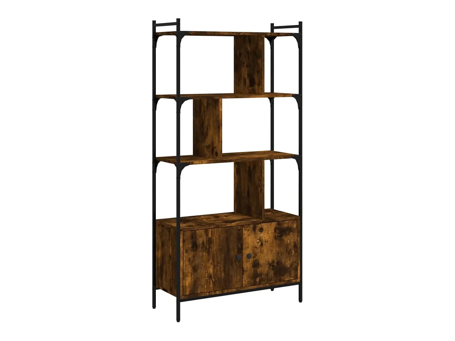Estantería con puertas madera roble ahumado 76,5x30x154,5 cm