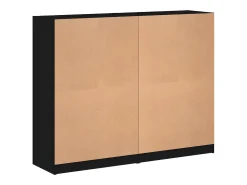 Estantería con puertas madera de ingeniería negro 136x37x109 cm