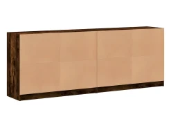 Estantería con puertas madera roble ahumado 204x37x75 cm