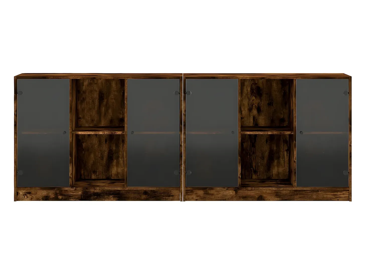 Estantería con puertas madera roble ahumado 204x37x75 cm