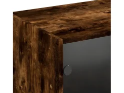 Estantería con puertas madera roble ahumado 204x37x75 cm