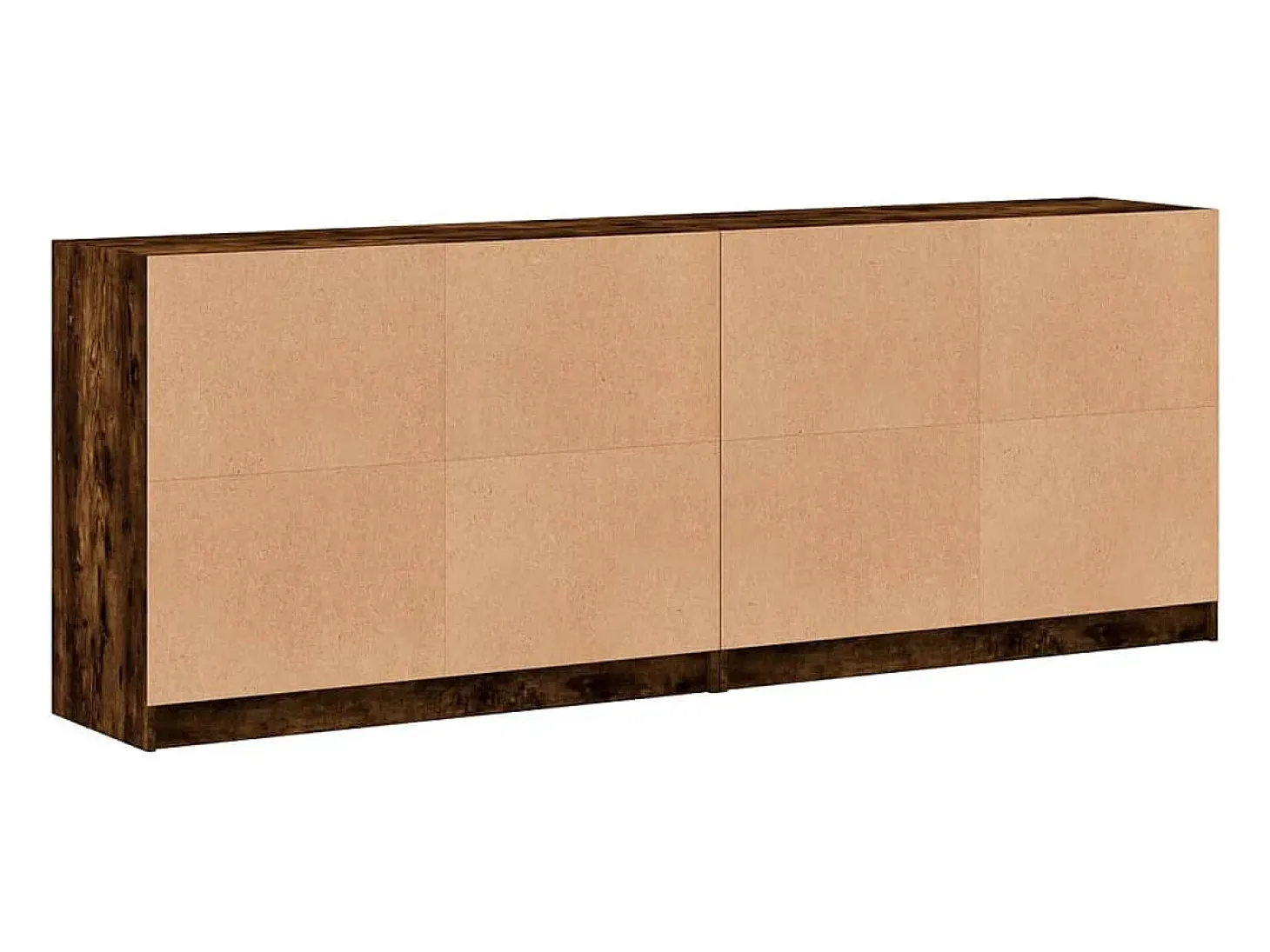 Estantería con puertas madera roble ahumado 204x37x75 cm