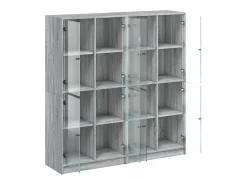 Estantería con puertas madera gris Sonoma 136x37x142 cm